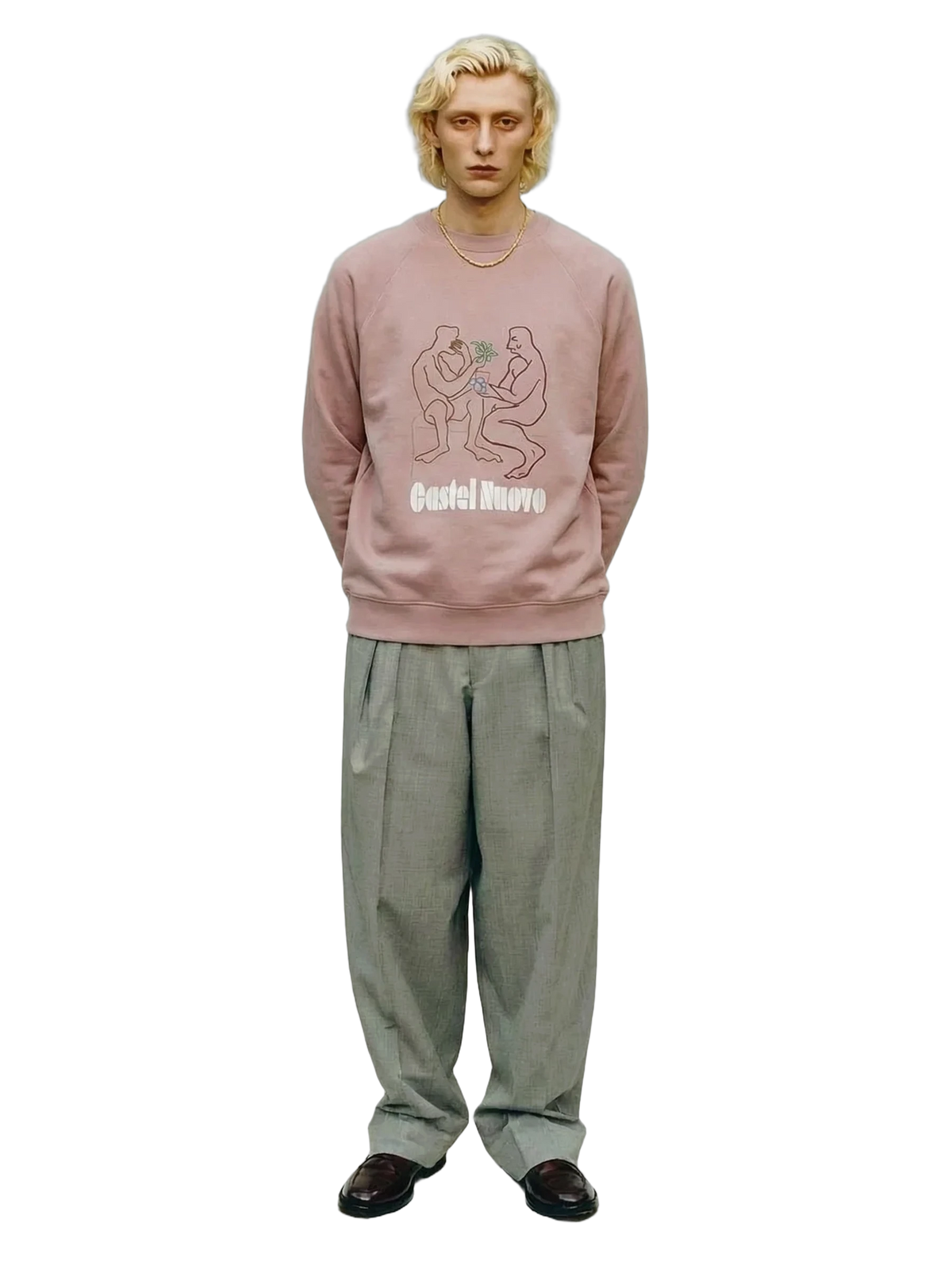 Fresco Crewneck in light pink, men's cut