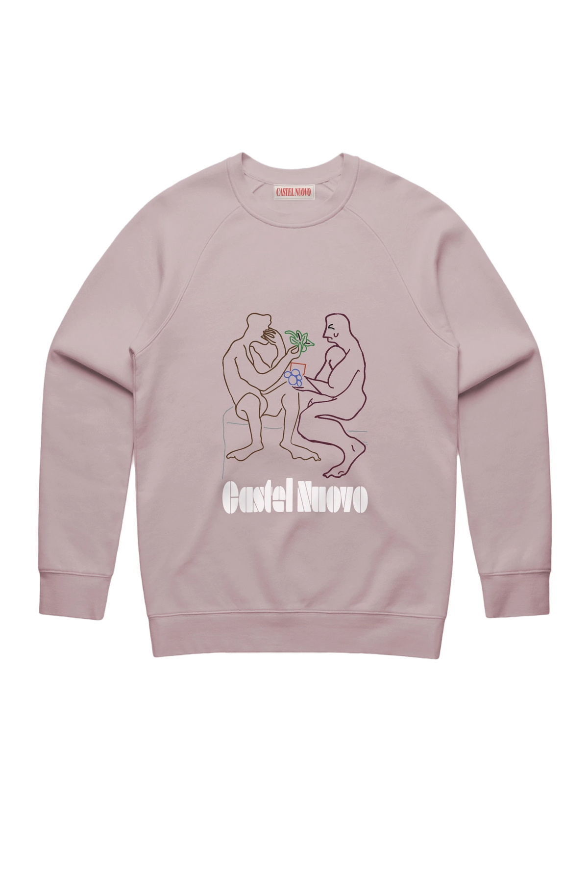 Fresco Crewneck in light pink, men's cut, flat lay