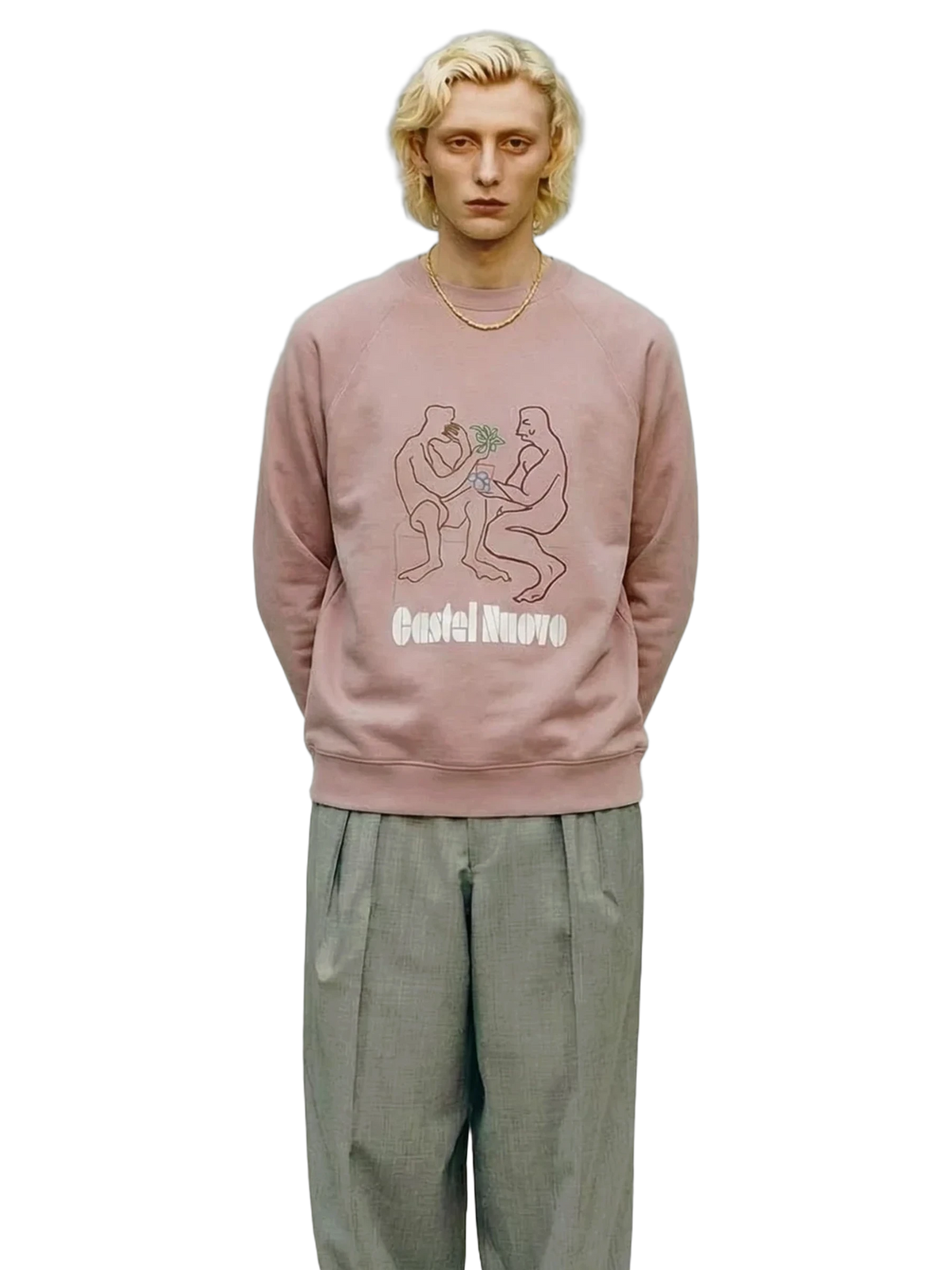Fresco Crewneck in light pink, men's cut