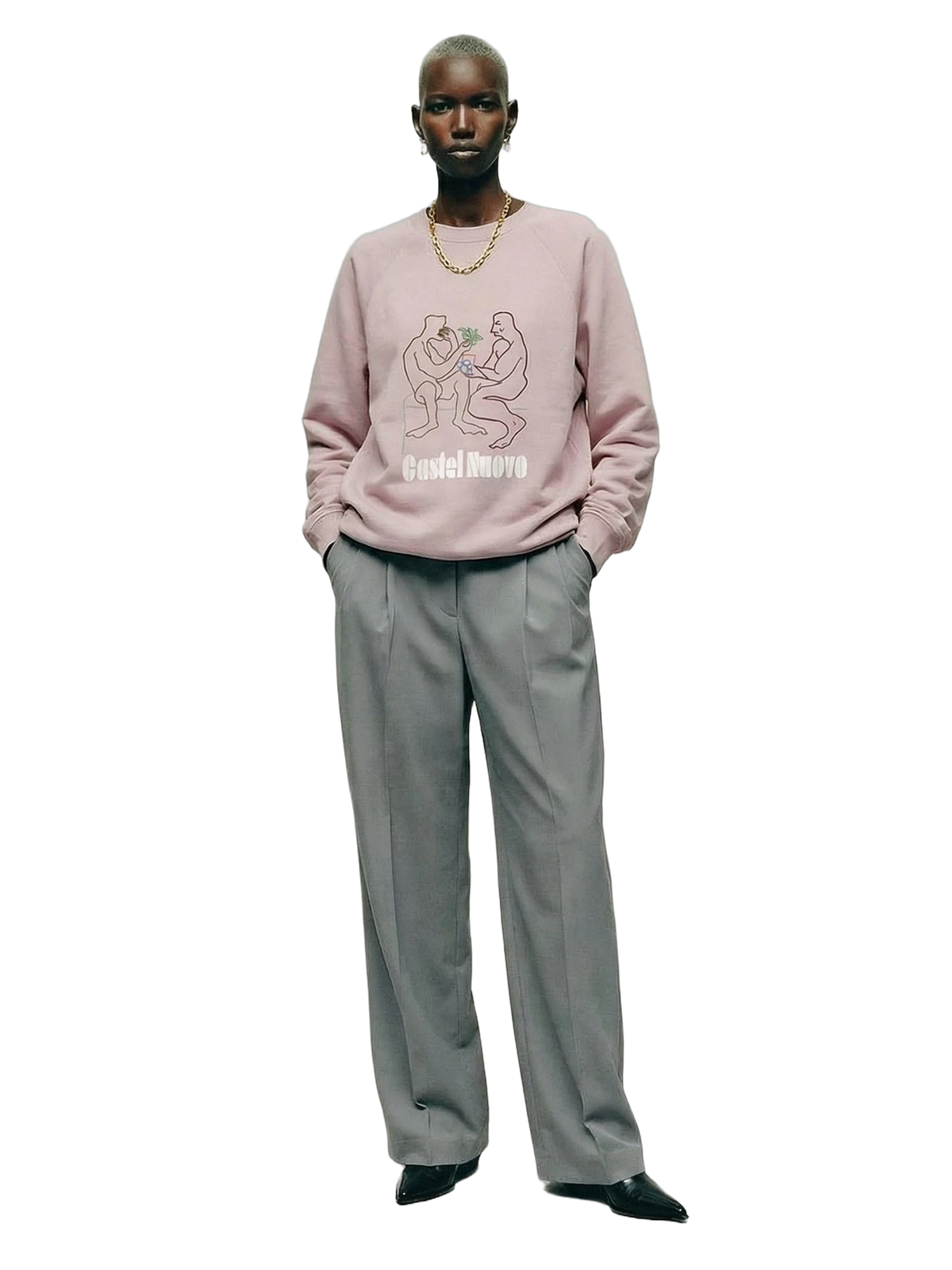 Fresco Crewneck in light pink, women's cut