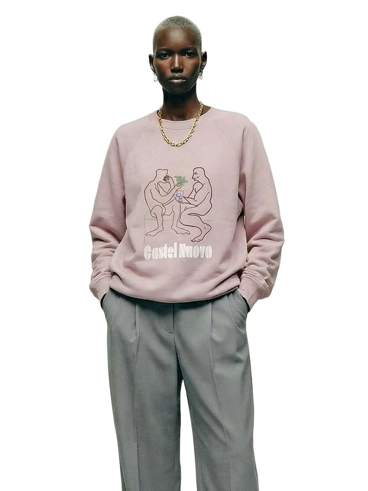 Fresco Crewneck in light pink, women's cut