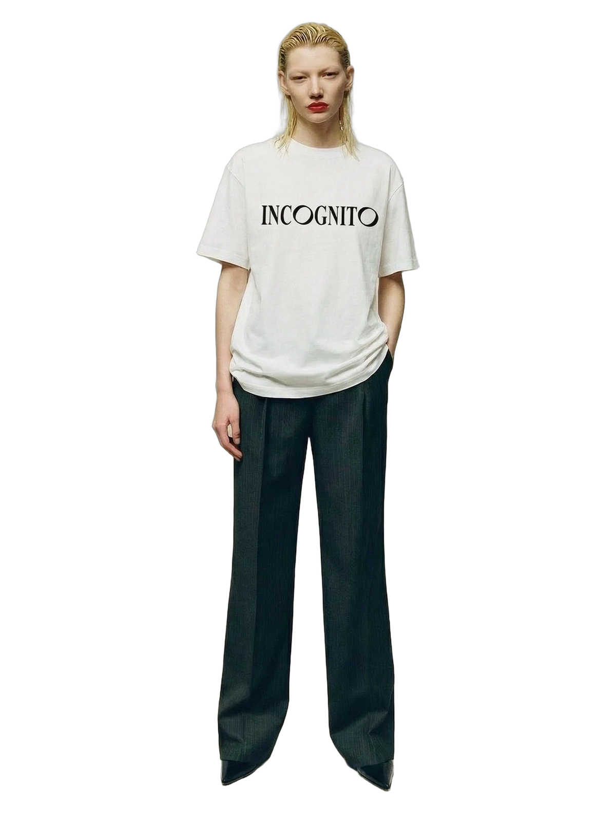 Incognito Tee in white, women's cut