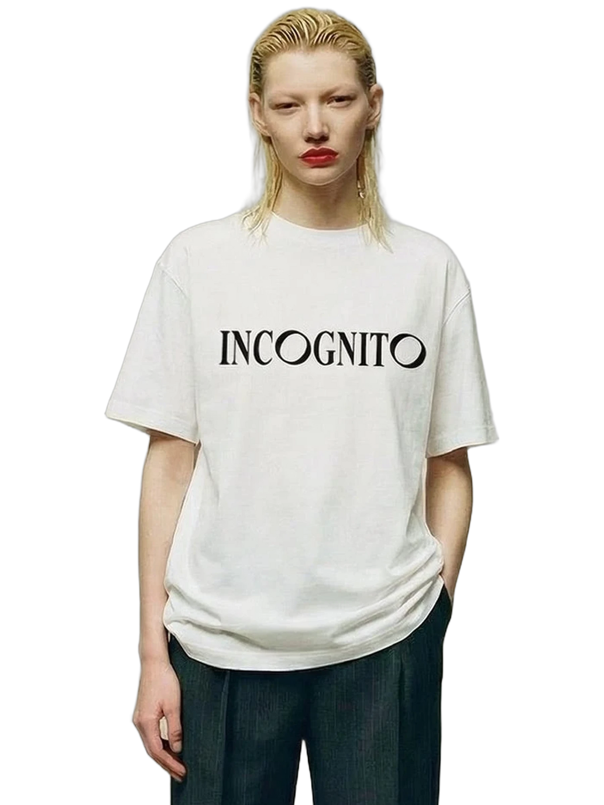 Incognito Tee in white, women's cut