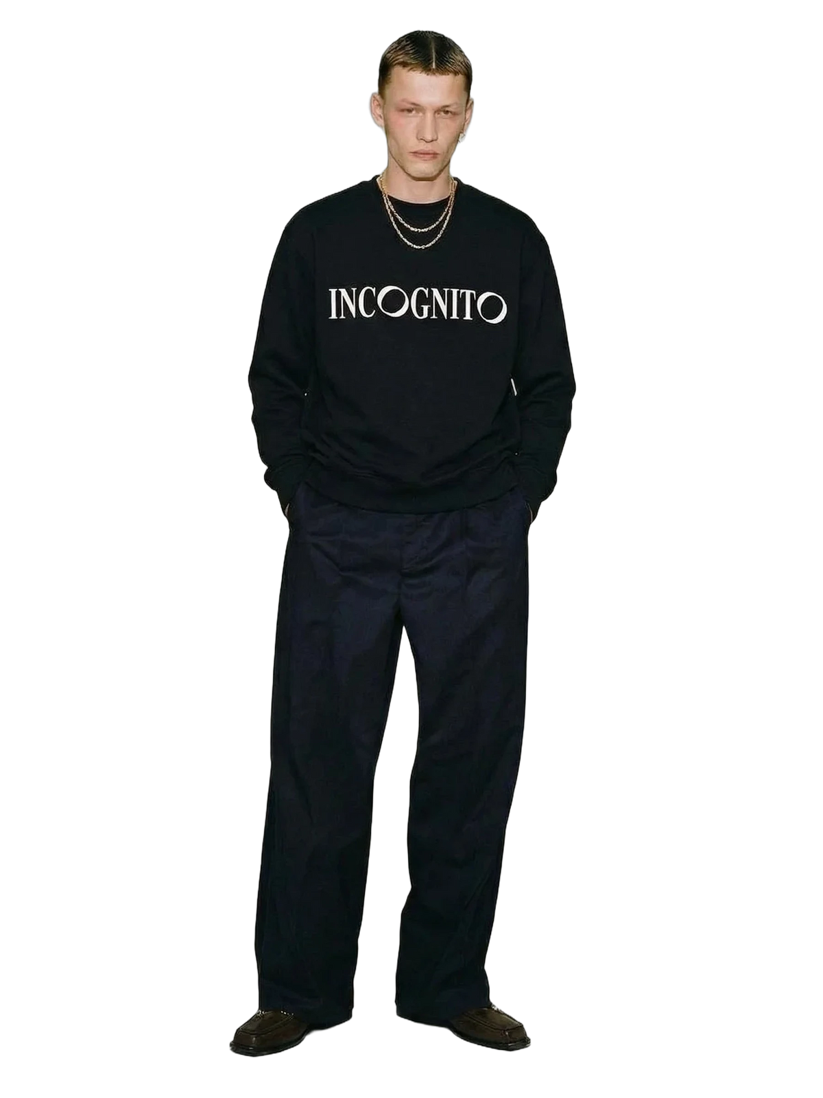 Incognito Crewneck in black, men's cut
