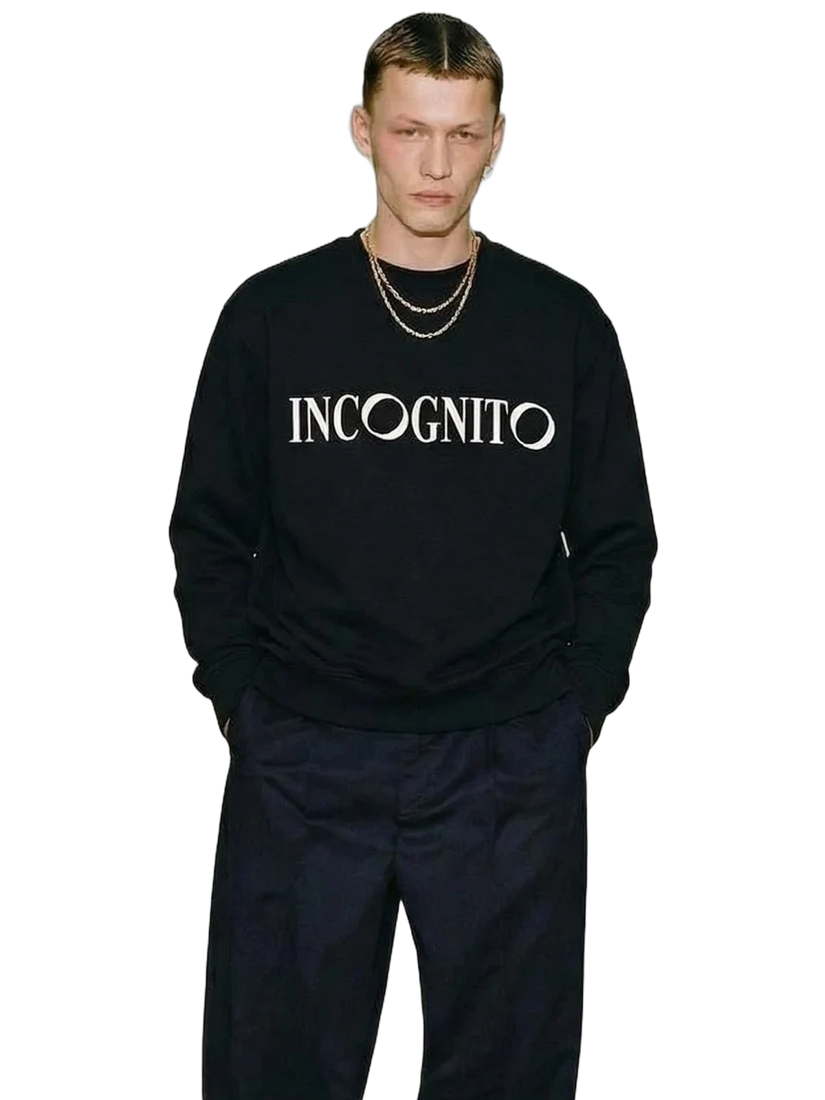 Incognito Crewneck in black, men's cut