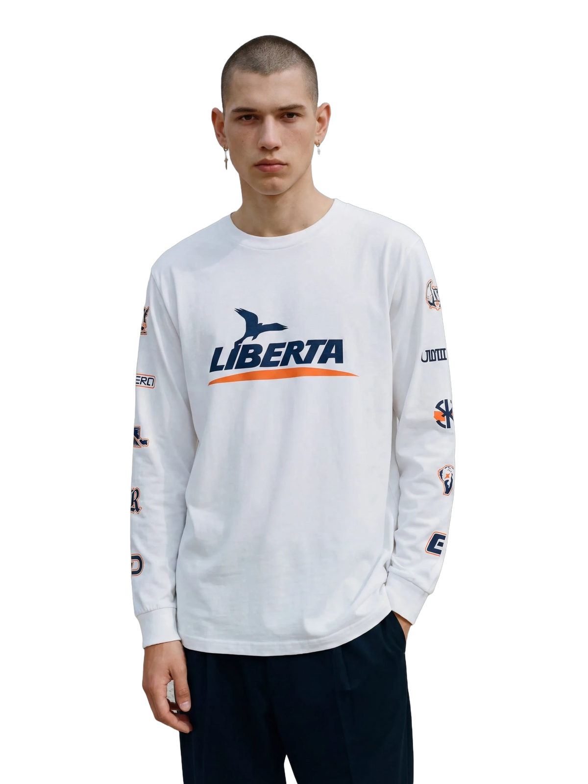 Liberta Long Sleeve in white, men's cut