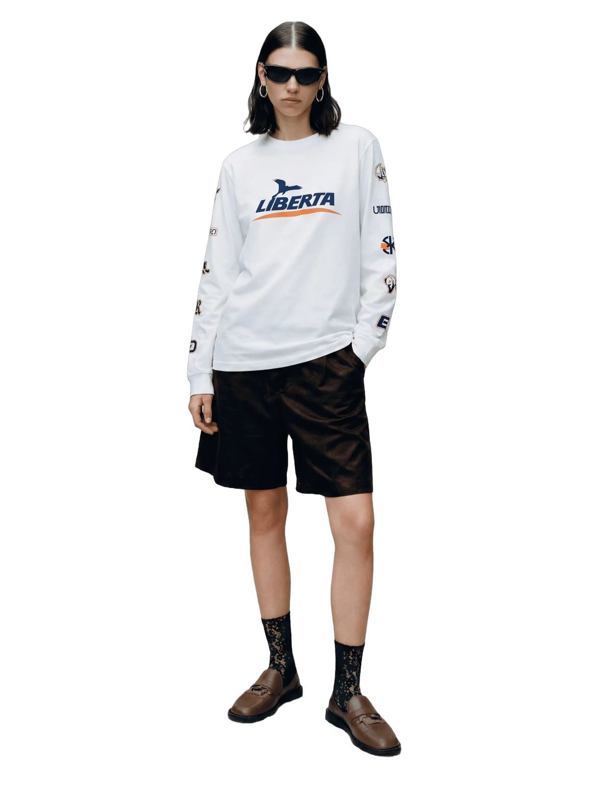 Liberta Long Sleeve in white, women's cut