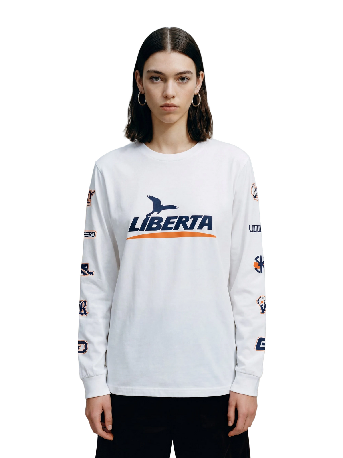 Liberta Long Sleeve in white, women's cut