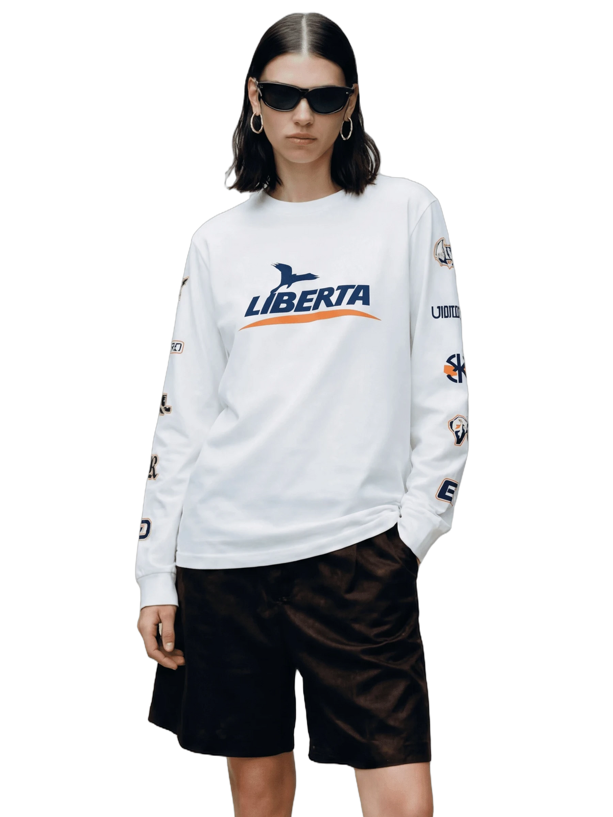 Liberta Long Sleeve in white, women's cut