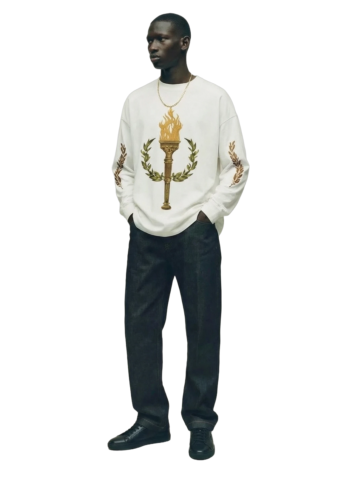 Lumen Longsleeve in white, men's cut