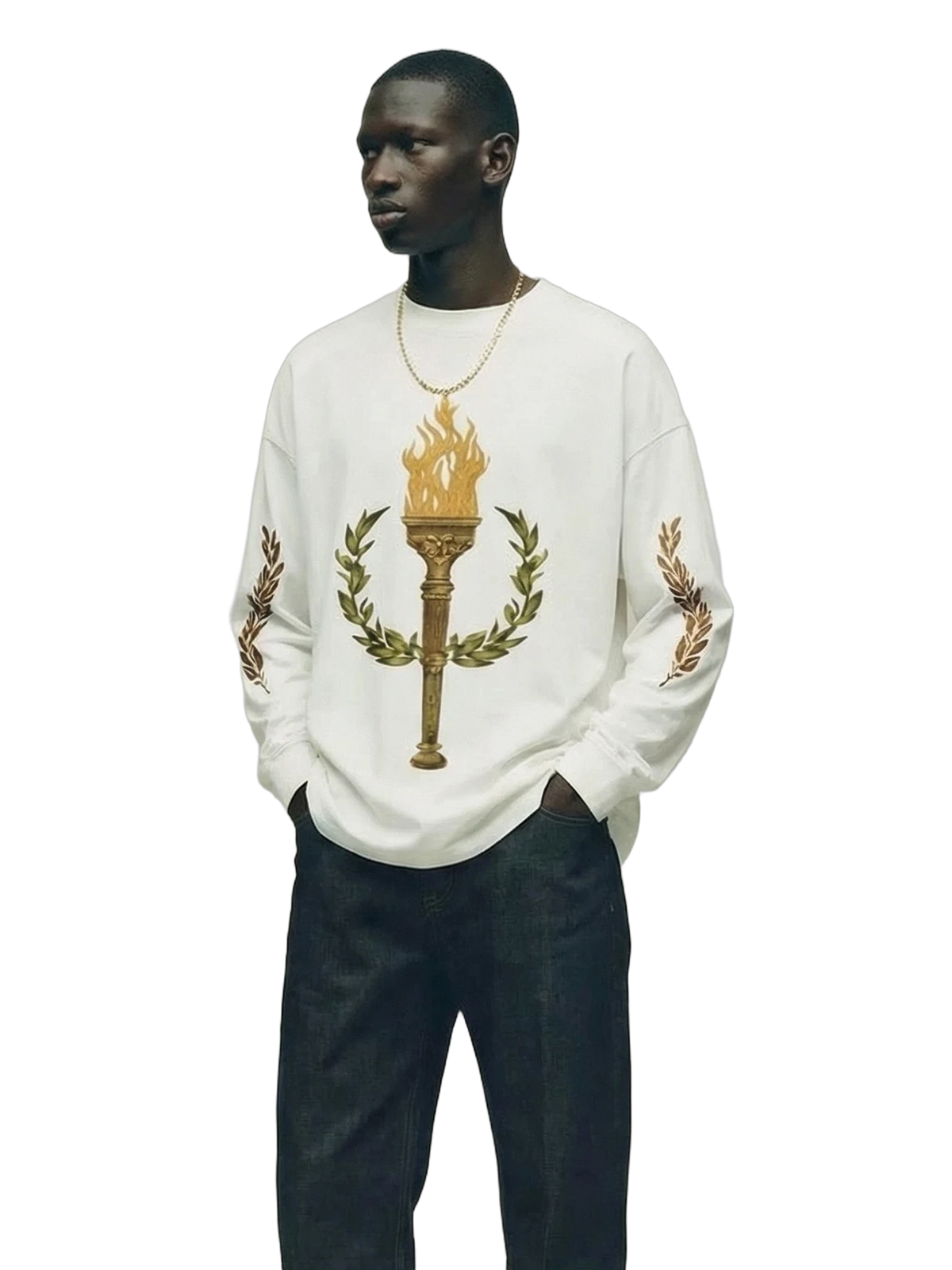 Lumen Longsleeve in white, men's cut