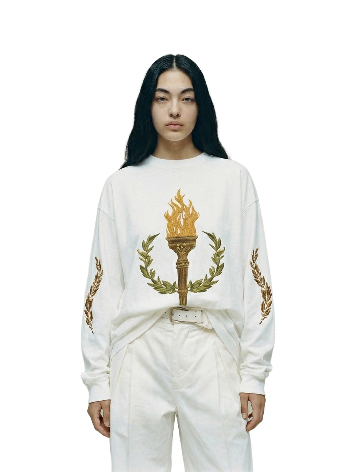 Lumen Longsleeve in white, women's cut