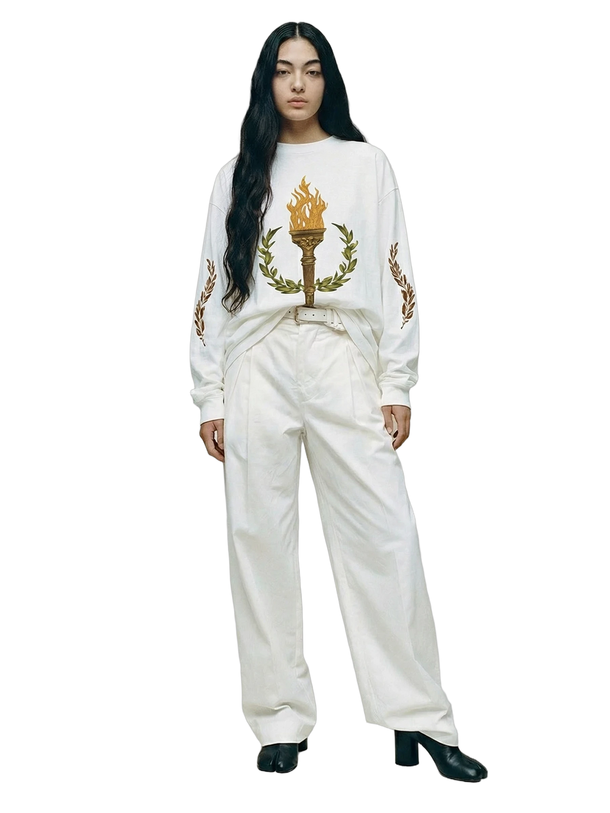 Lumen Longsleeve in white, women's cut