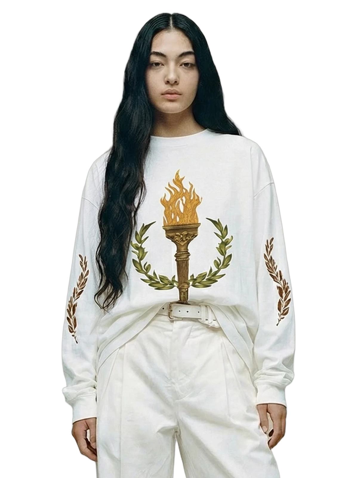 Lumen Longsleeve in white, women's cut