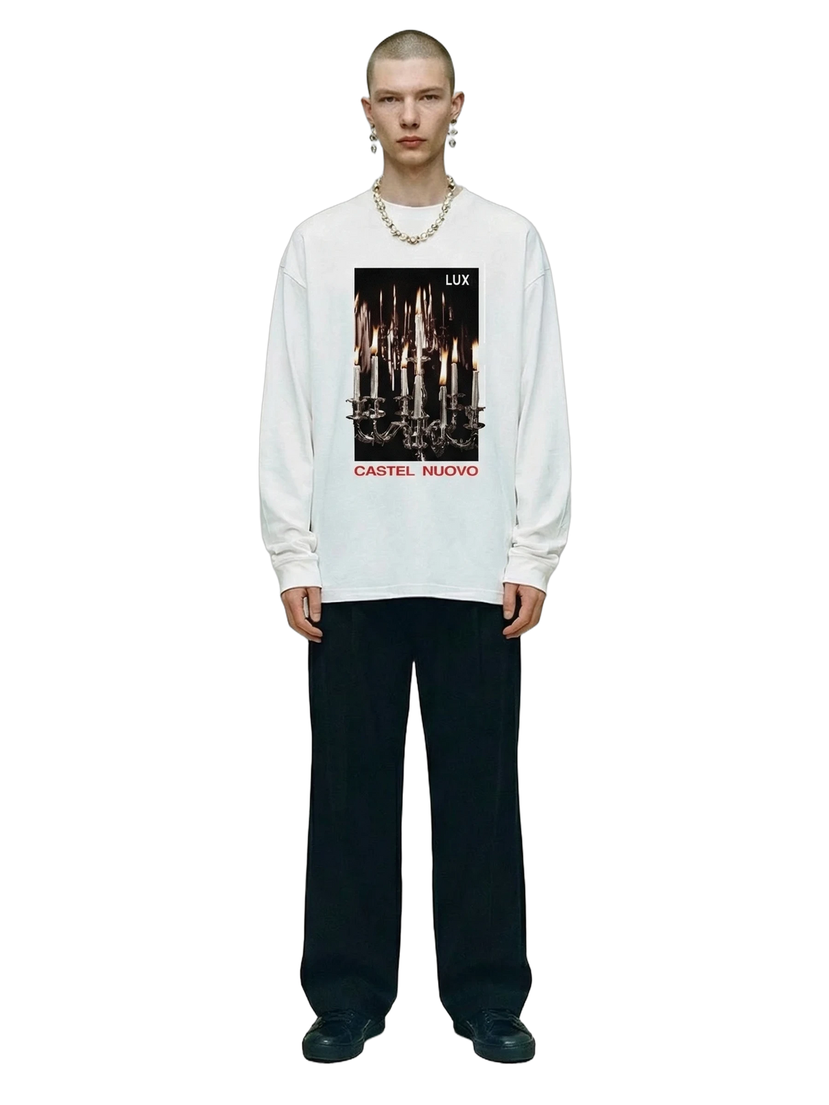 Lux Longsleeve in white, men's cut