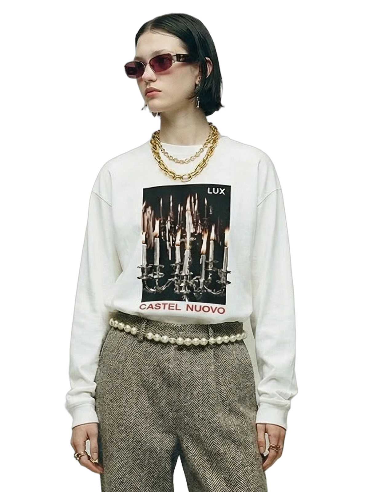 Lux Longsleeve in white, women's cut