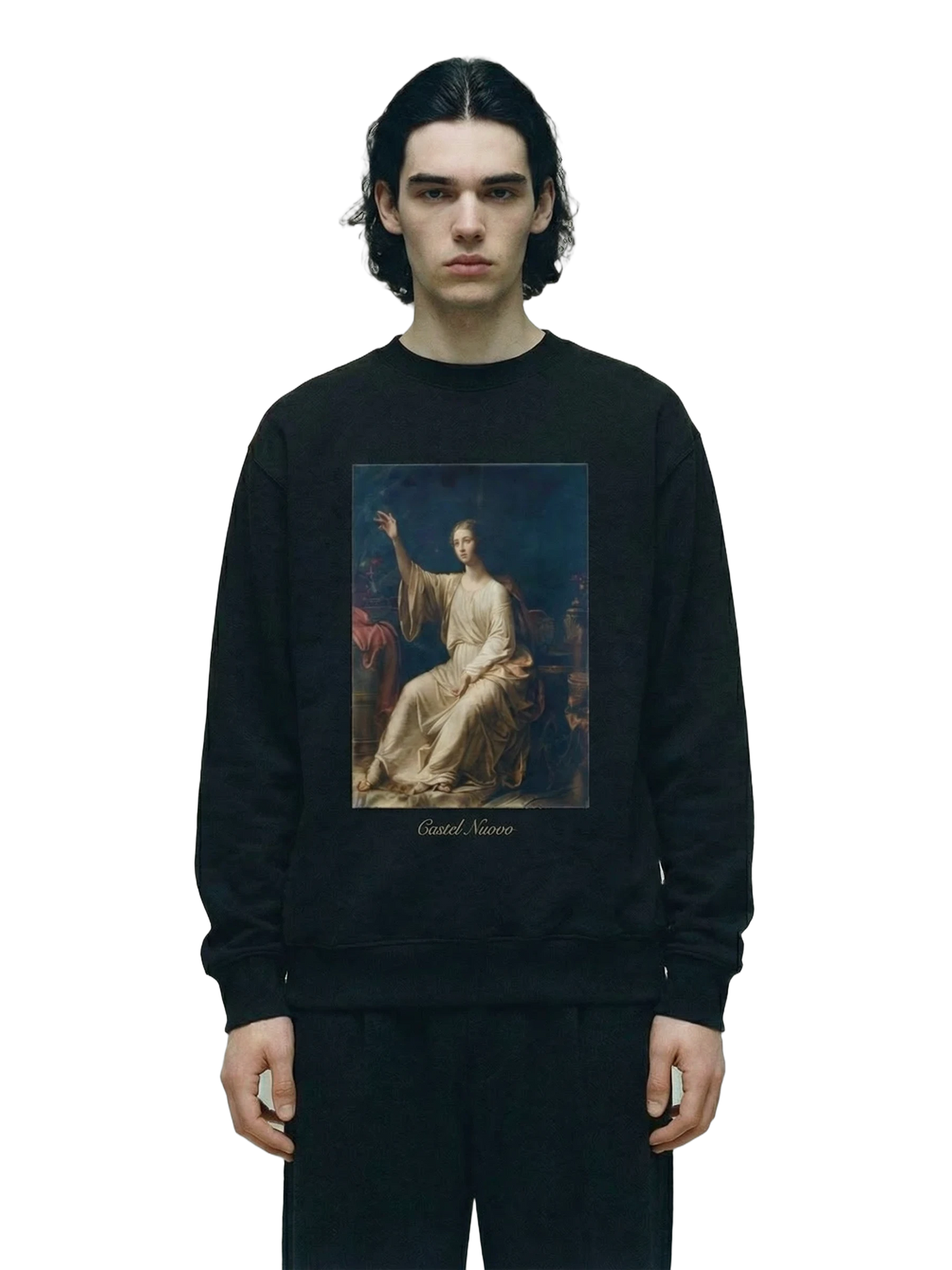 Manus Dei Crewneck in black, men's cut