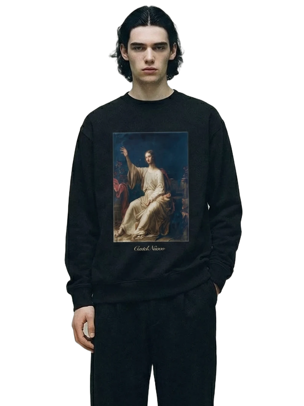 Manus Dei Crewneck in black, men's cut