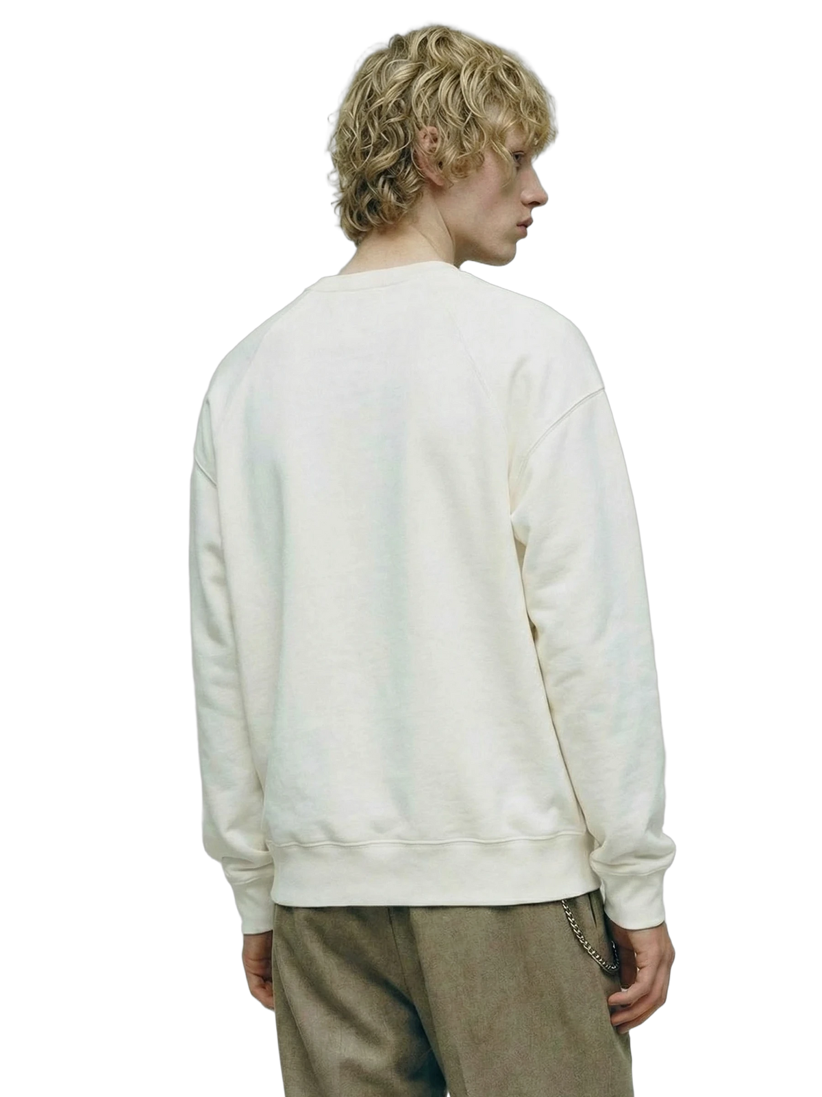 Manus Dei Crewneck in white, men's cut