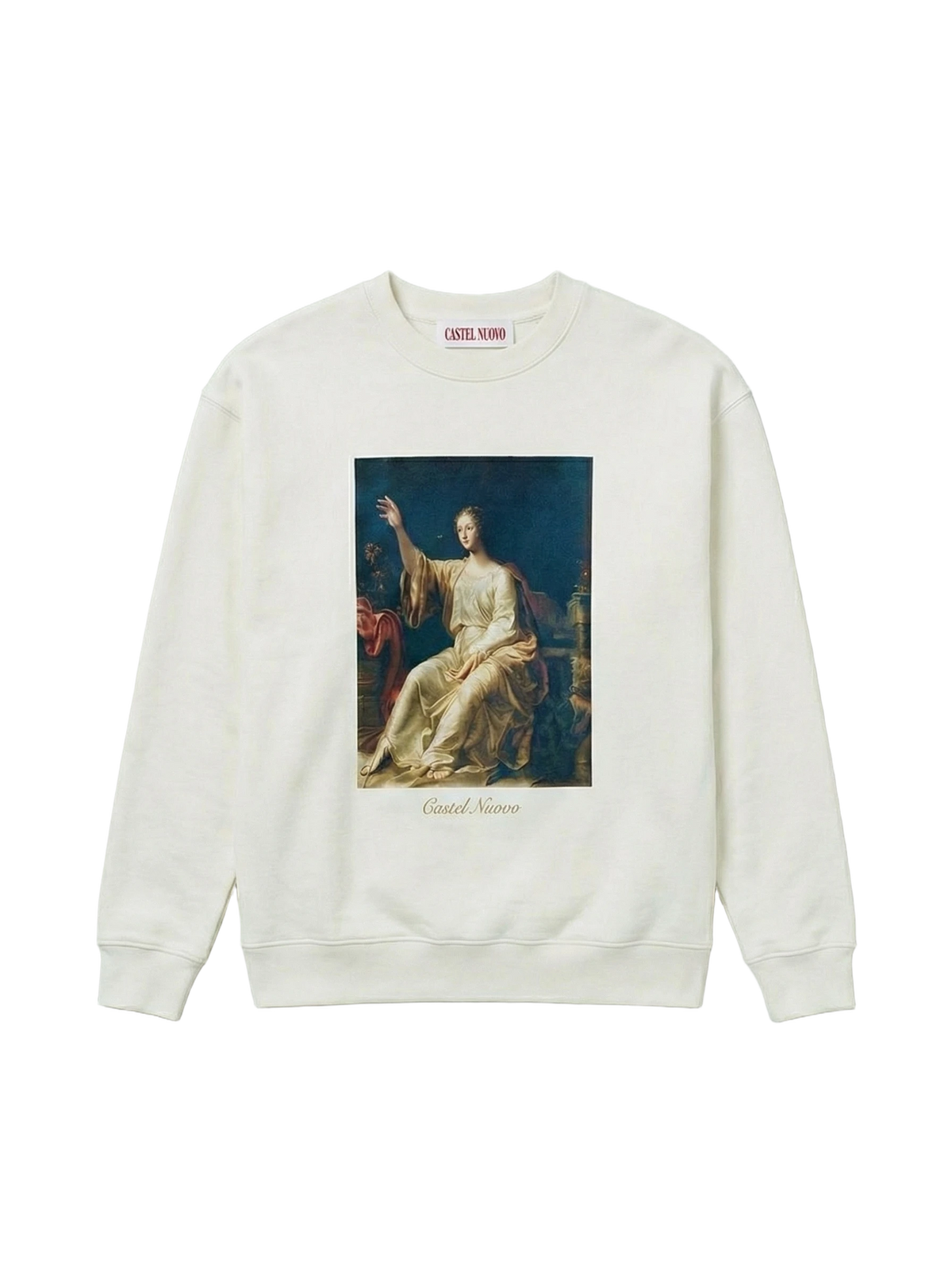 Manus Dei Crewneck in white, men's cut