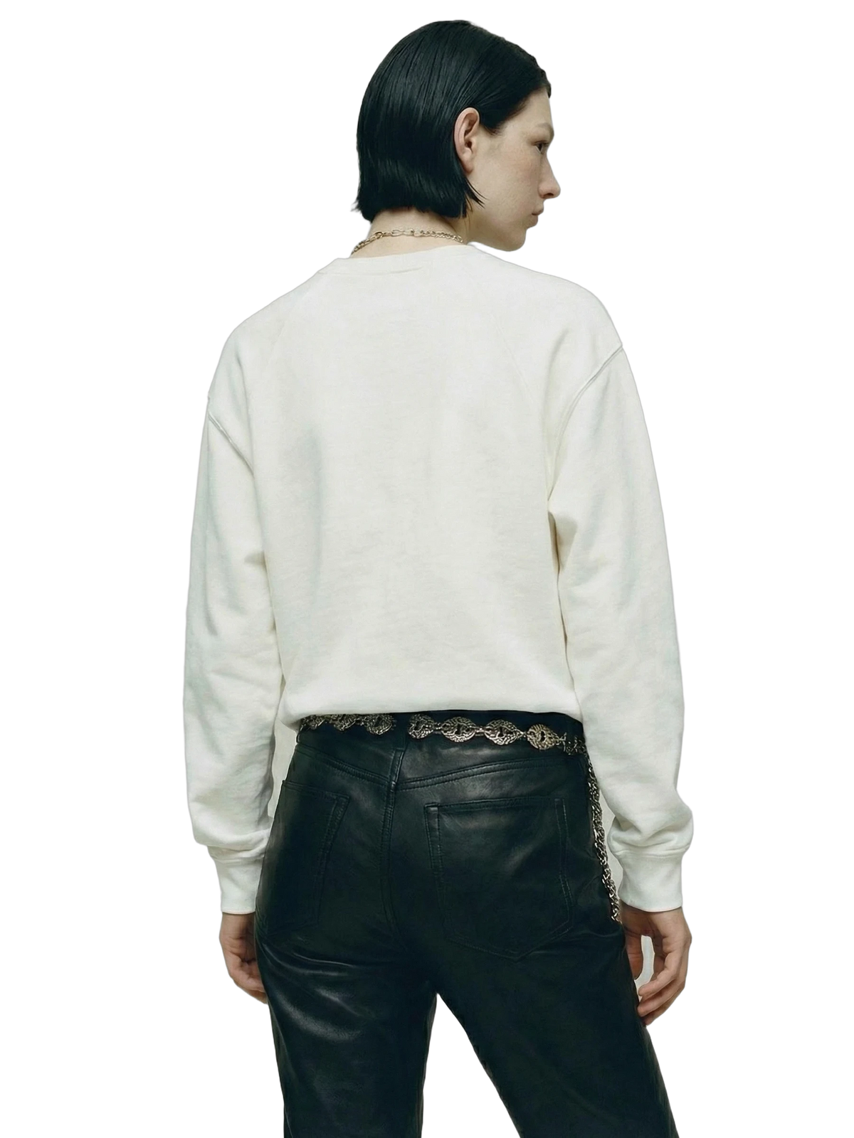 Manus Dei Crewneck in white, women's cut