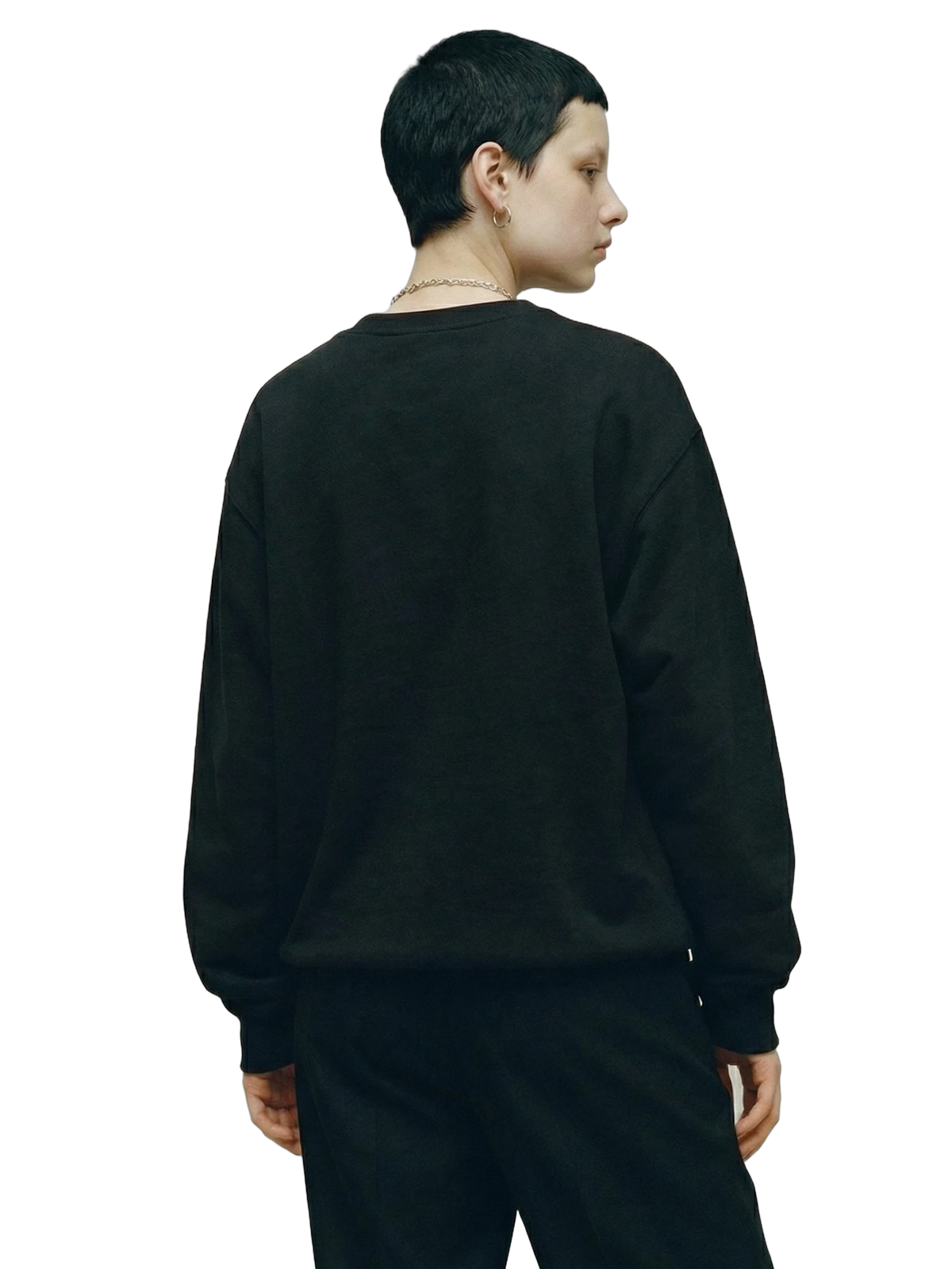 Manus Dei Crewneck in black, women's cut