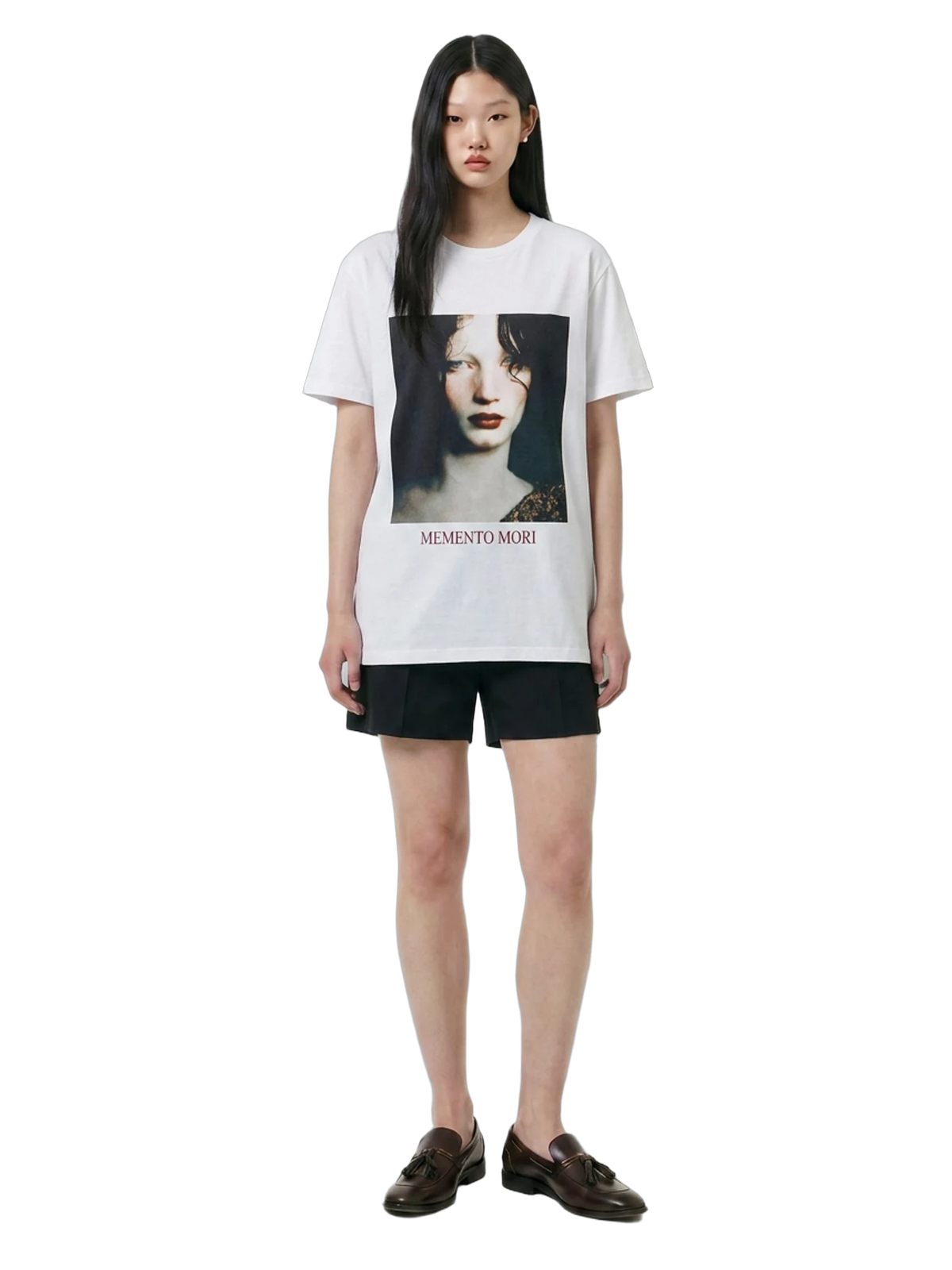 Memento Mori Tee in white, women's cut