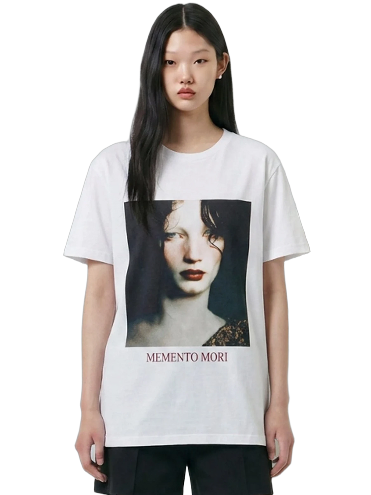 Memento Mori Tee in white, women's cut