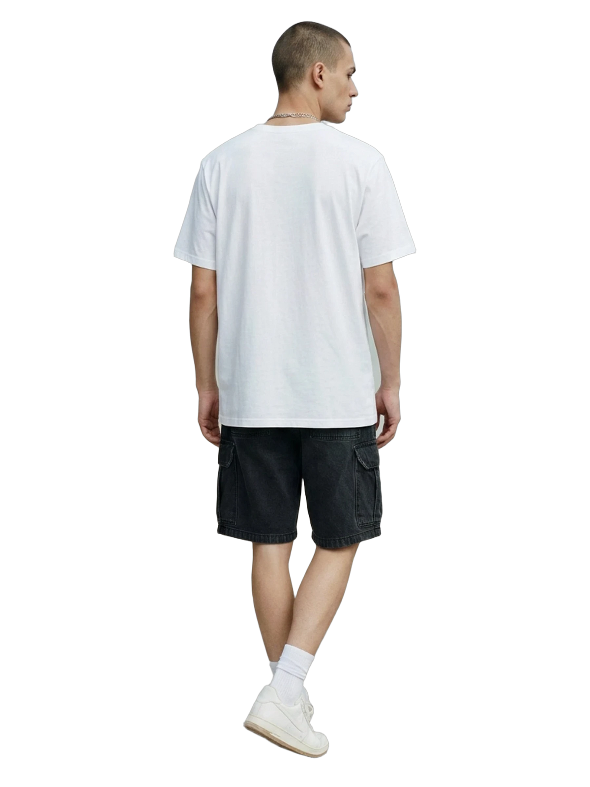 Milano Horse Tee in white, men's cut
