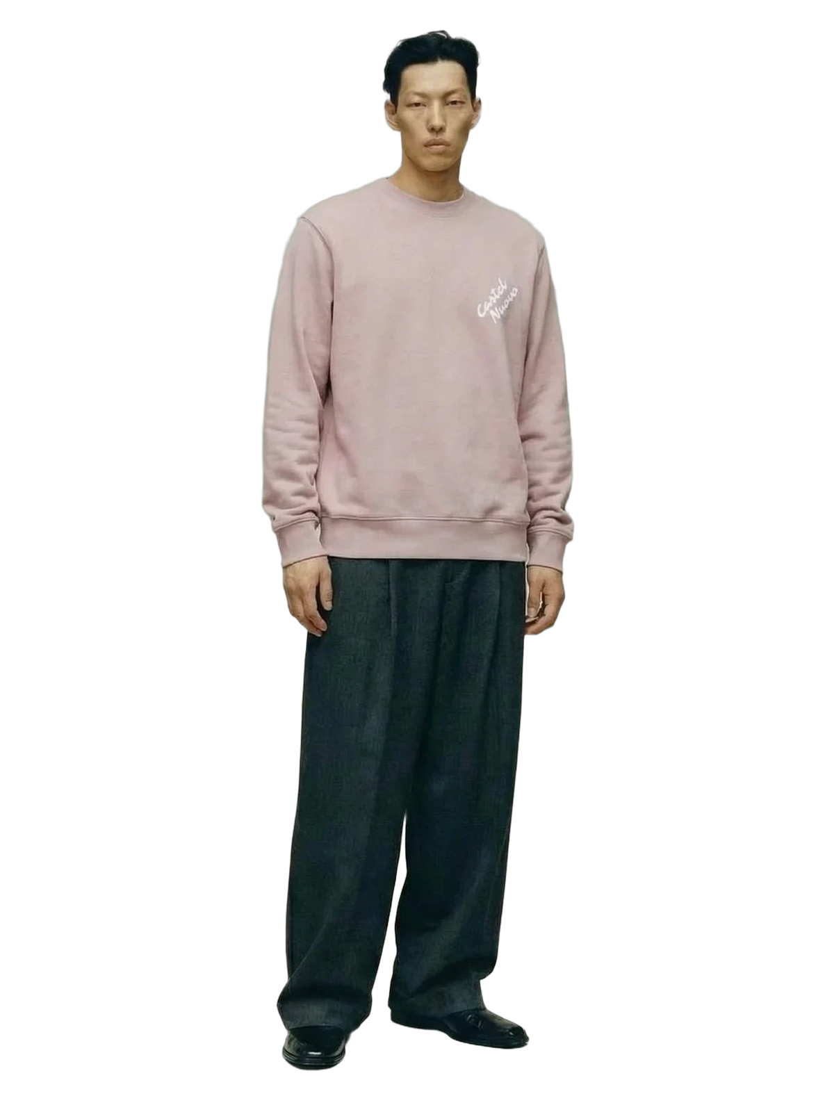 Mini Script Crewneck in light pink, men's cut