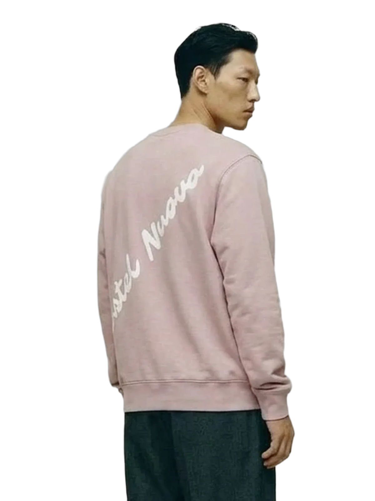 Mini Script Crewneck in light pink, men's cut