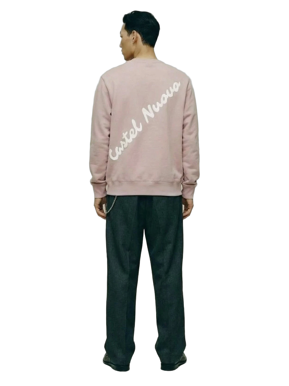 Mini Script Crewneck in light pink, men's cut