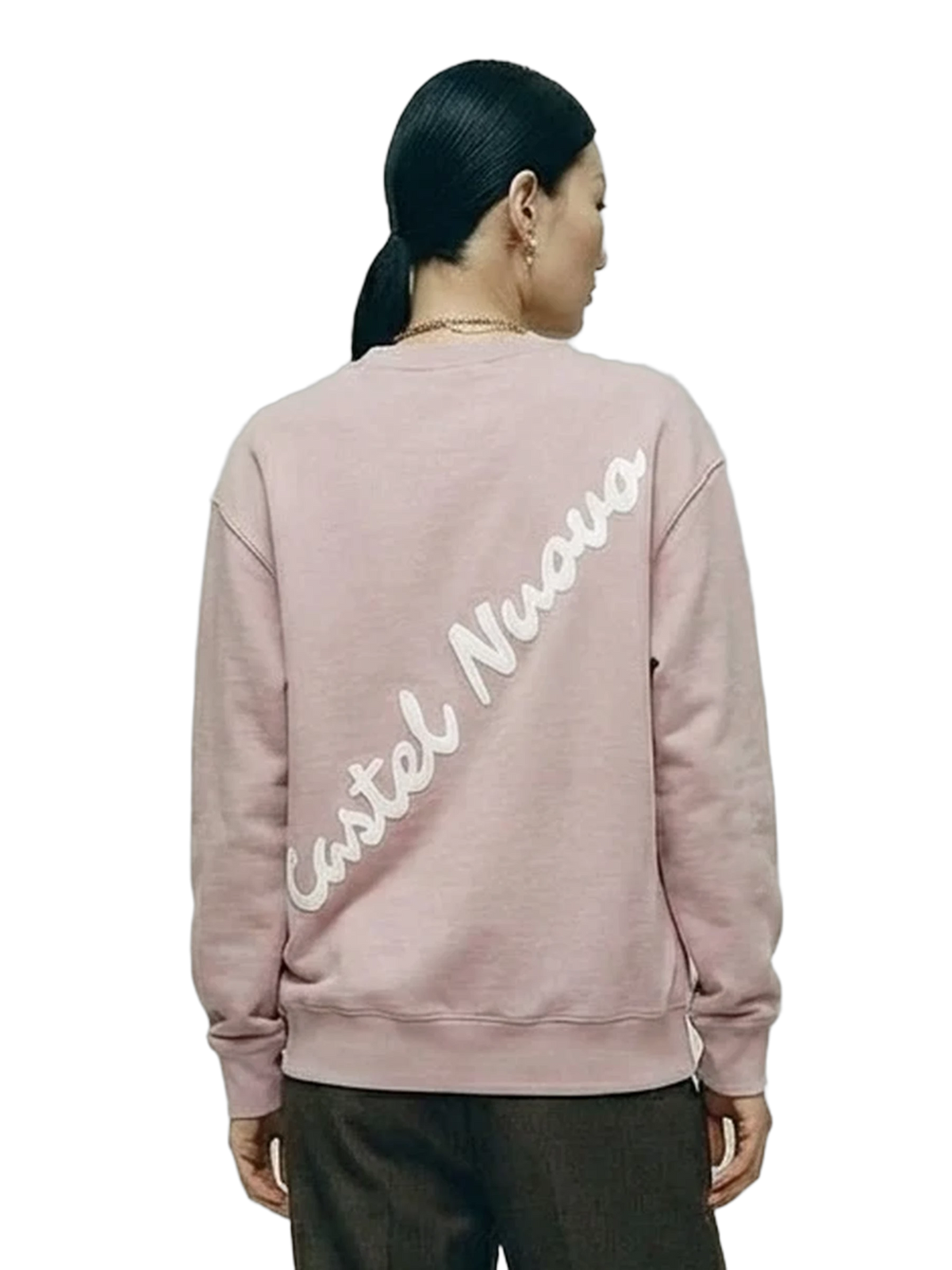 Mini Script Crewneck in light pink, women's cut