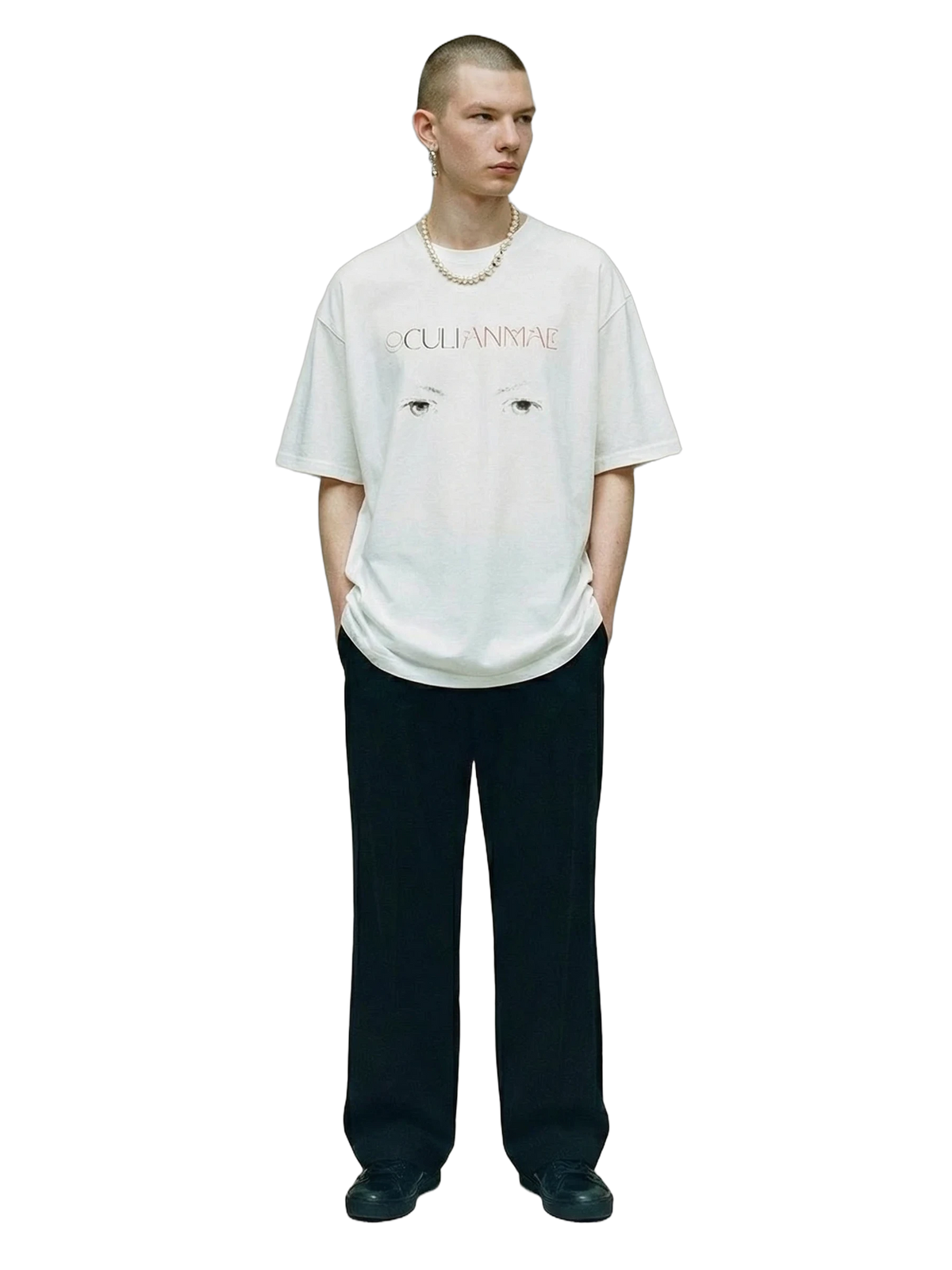 Occuli Tee in white, men's cut