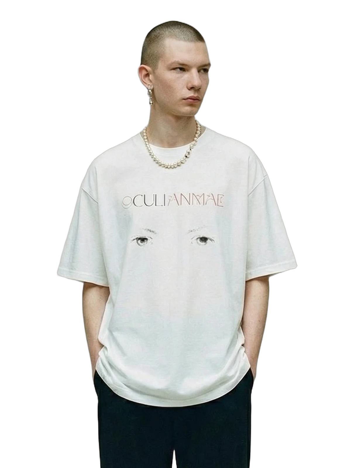 Occuli Tee in white, men's cut