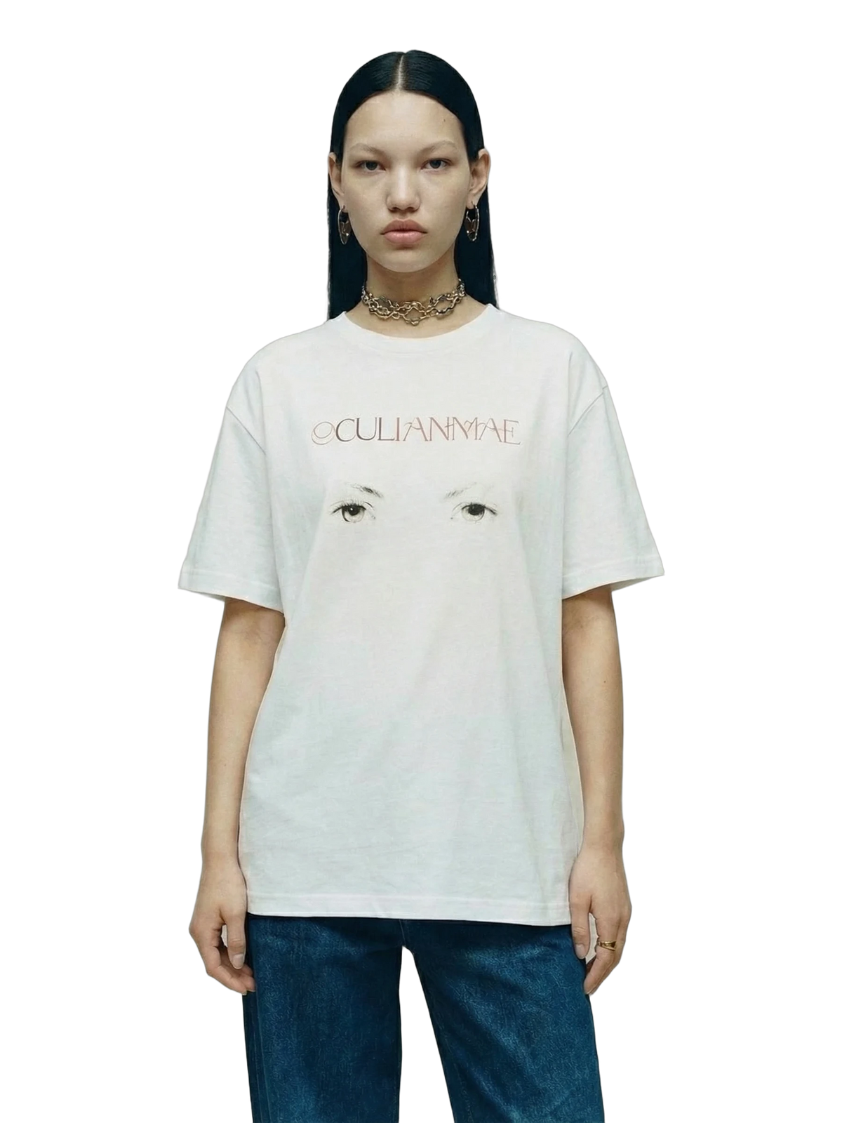 Occuli Tee in white, women's cut
