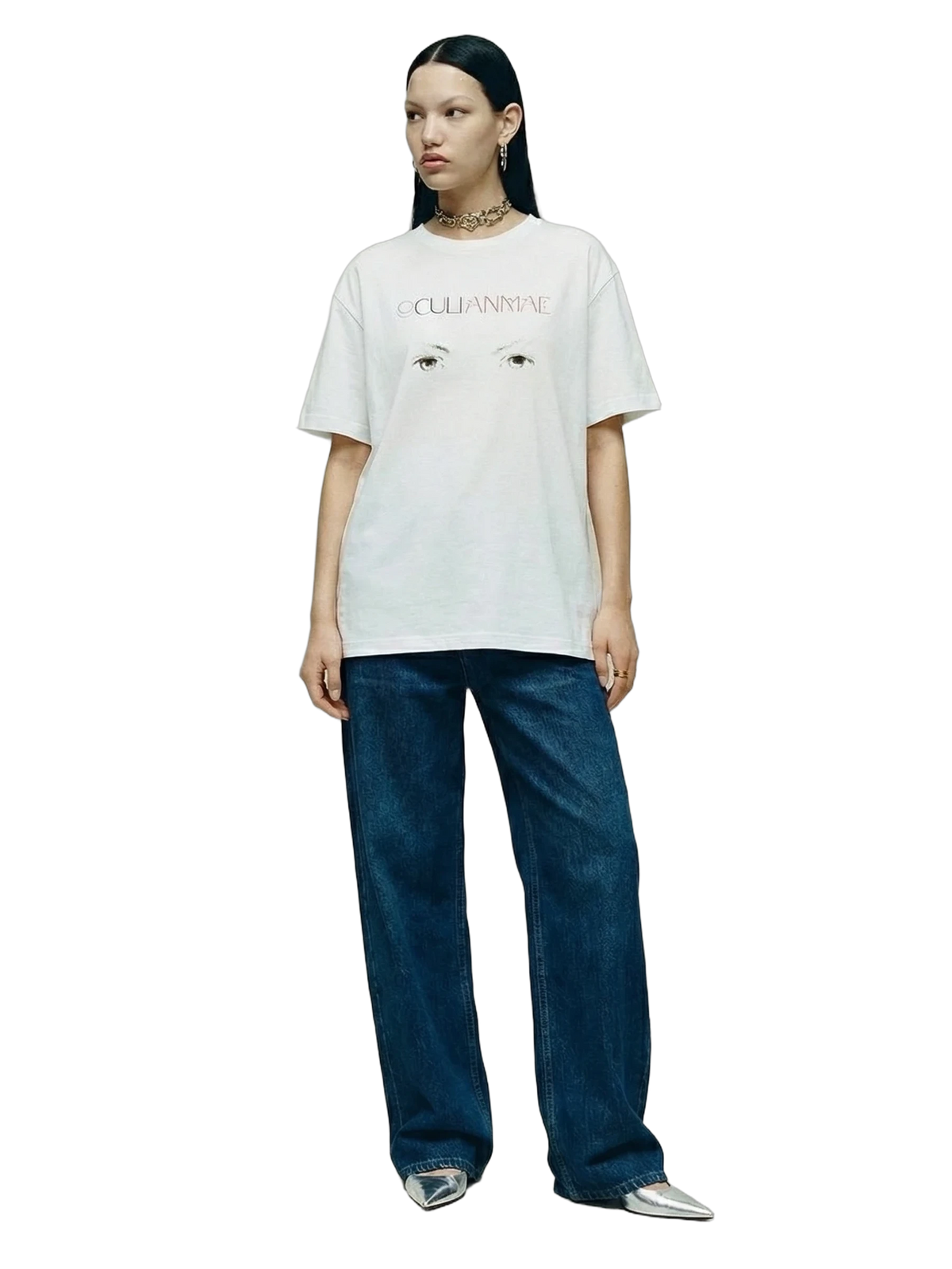Occuli Tee in white, women's cut