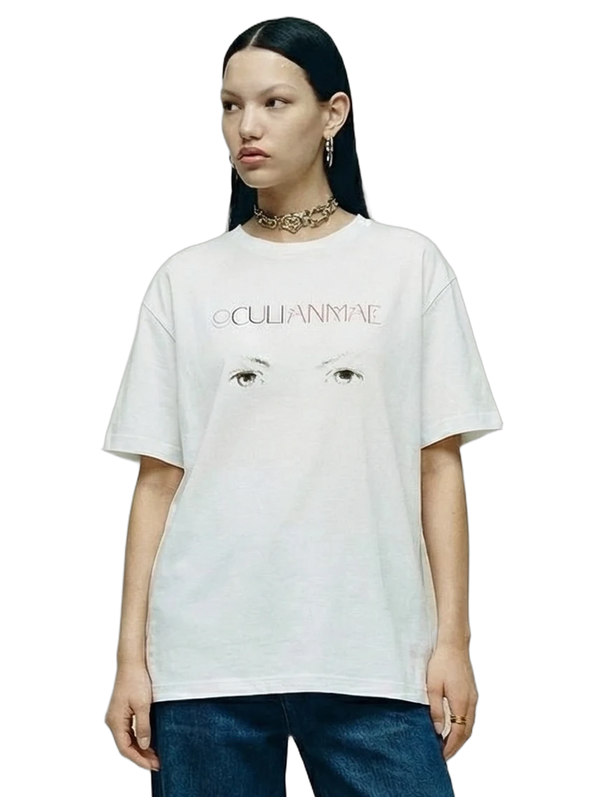 Occuli Tee in white, women's cut