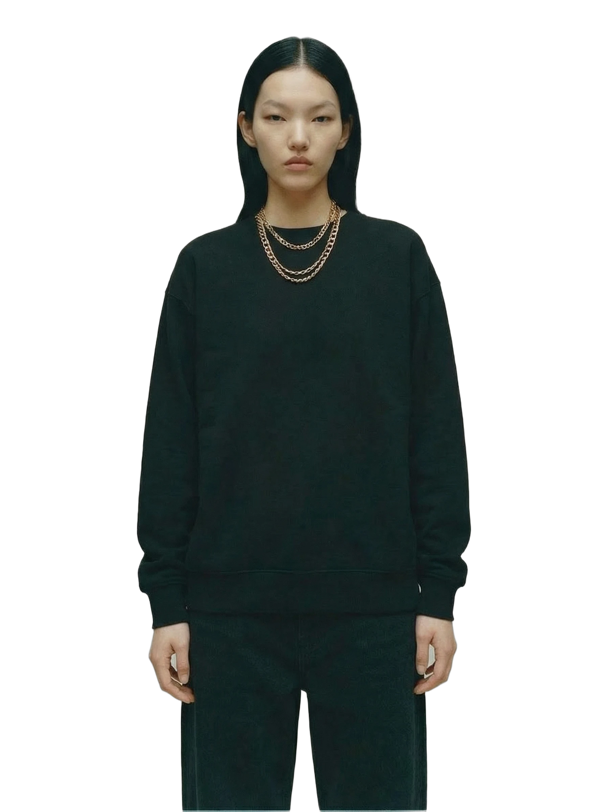 Oltre Crewneck in black, women's cut