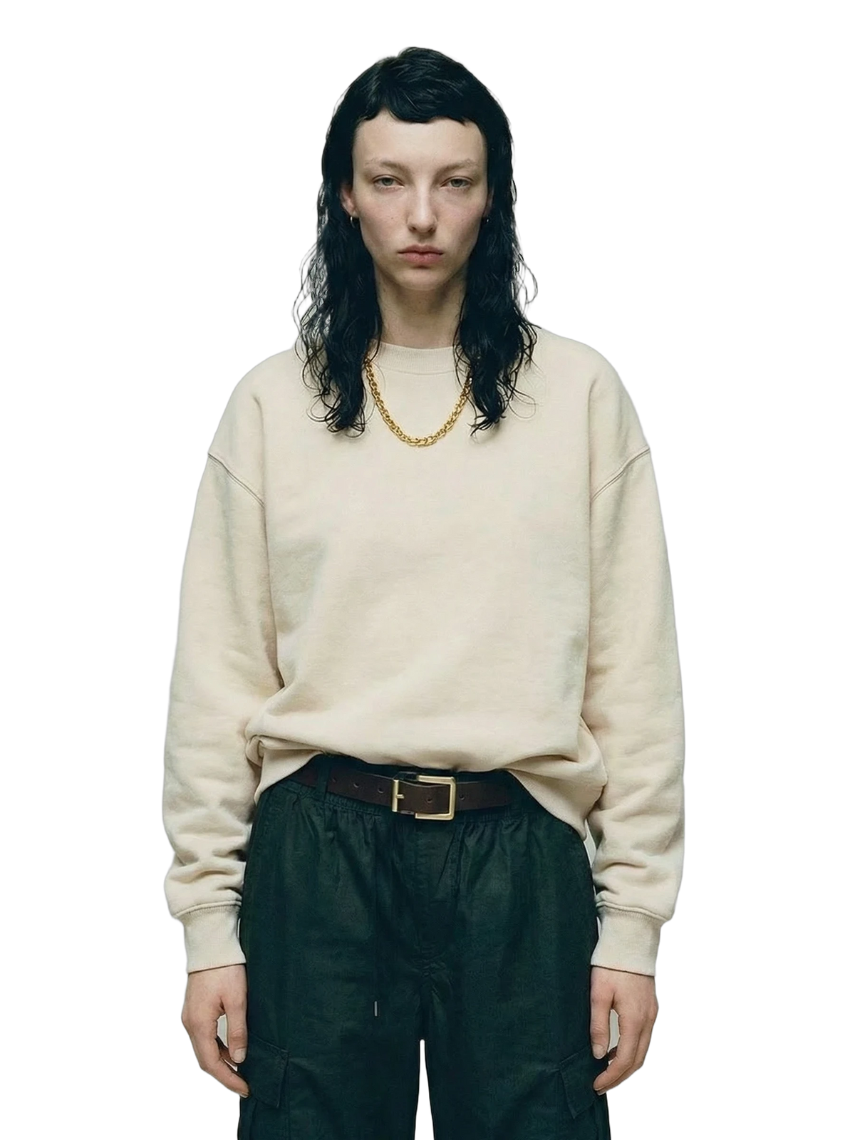 Oltre Crewneck in bone, women's cut