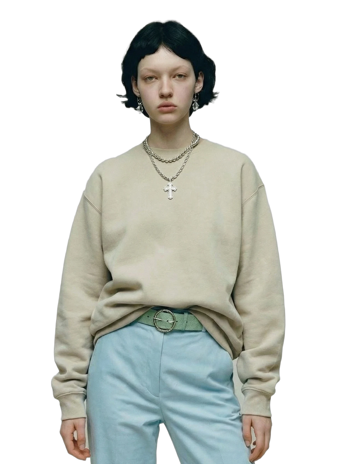 Oltre Crewneck in butter, women's cut
