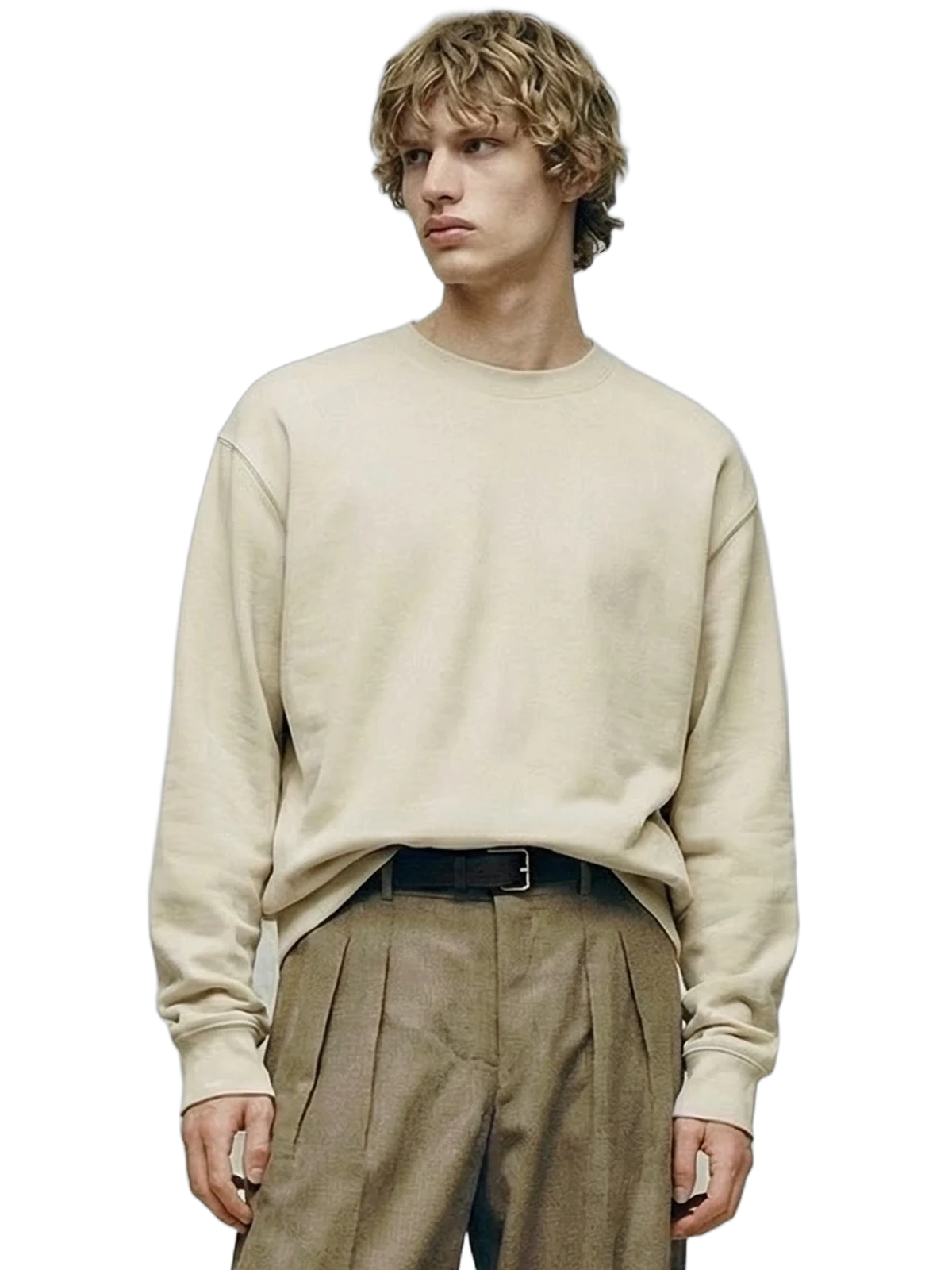 Oltre Crewneck in butter, men's cut