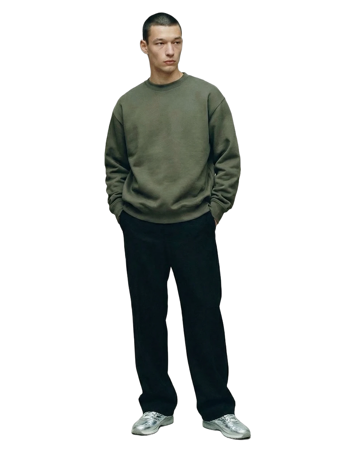 Oltre Crewneck in cypress, men's cut