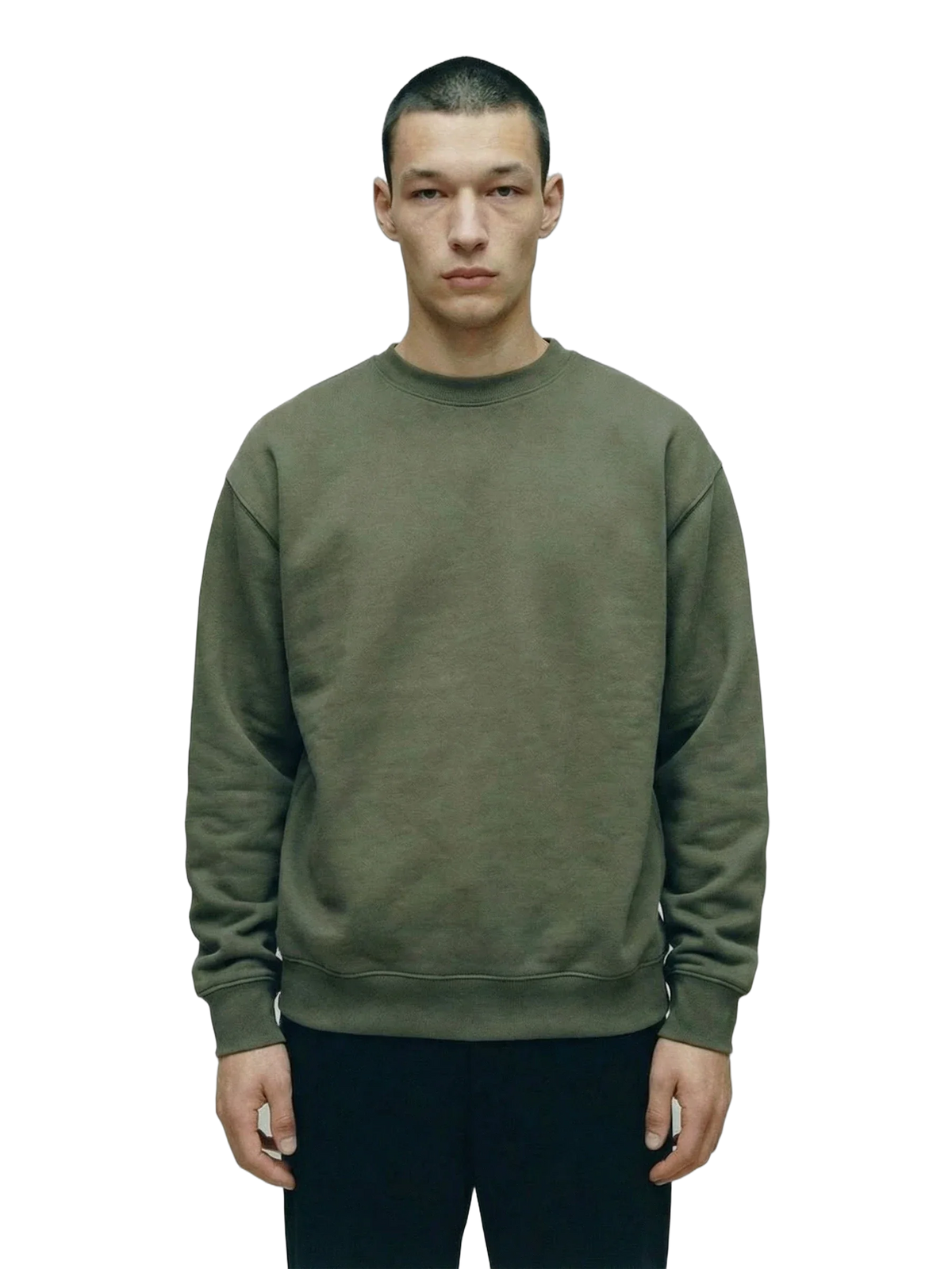 Oltre Crewneck in cypress, men's cut