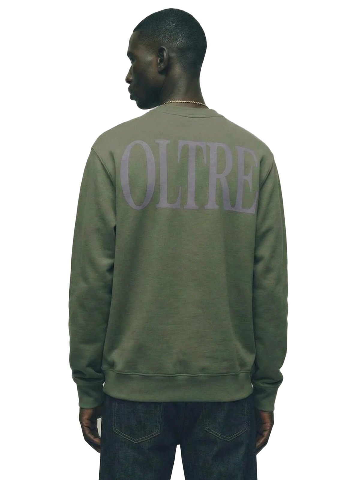Oltre Crewneck in cypress, men's cut