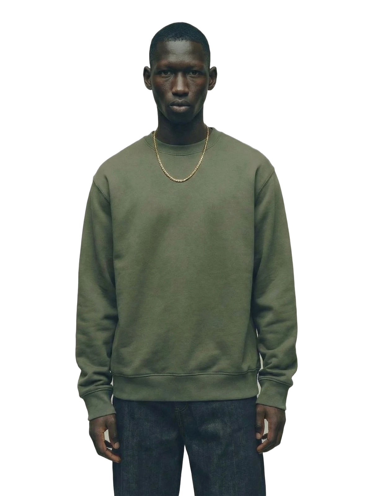 Oltre Crewneck in cypress, men's cut