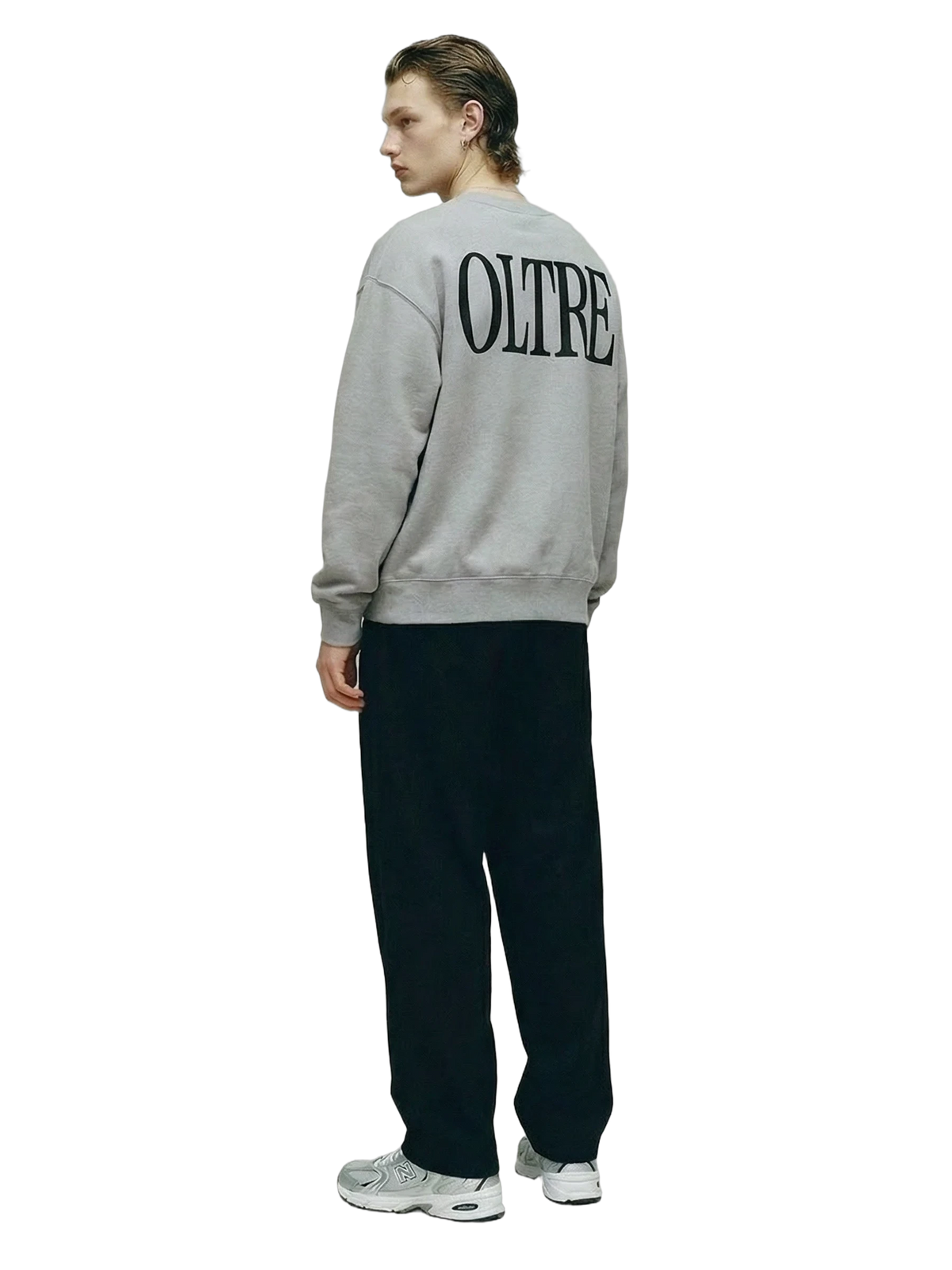 Oltre Crewneck in white heather, men's cut