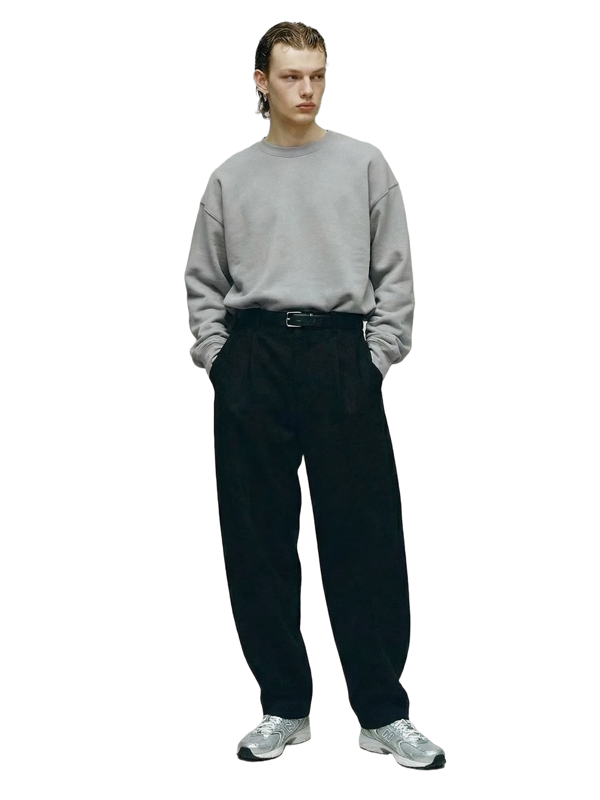 Oltre Crewneck in white heather, men's cut