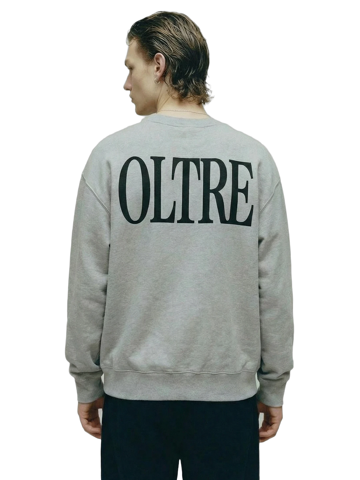 Oltre Crewneck in white heather, men's cut