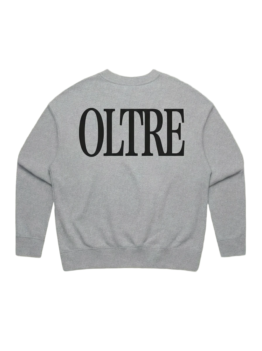 Oltre Crewneck in white heather, men's cut